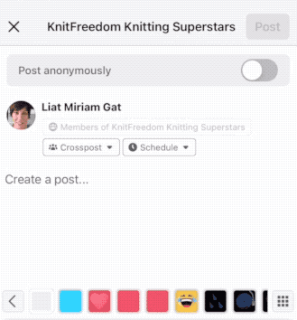 Posting a question in the Facebook group